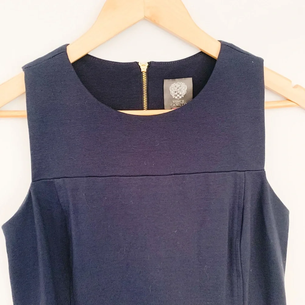 Vince Camuto Soft Navy Blue Sailor Full Back Zip Sleeveless Dress-Size 2 - Picture 3 of 13